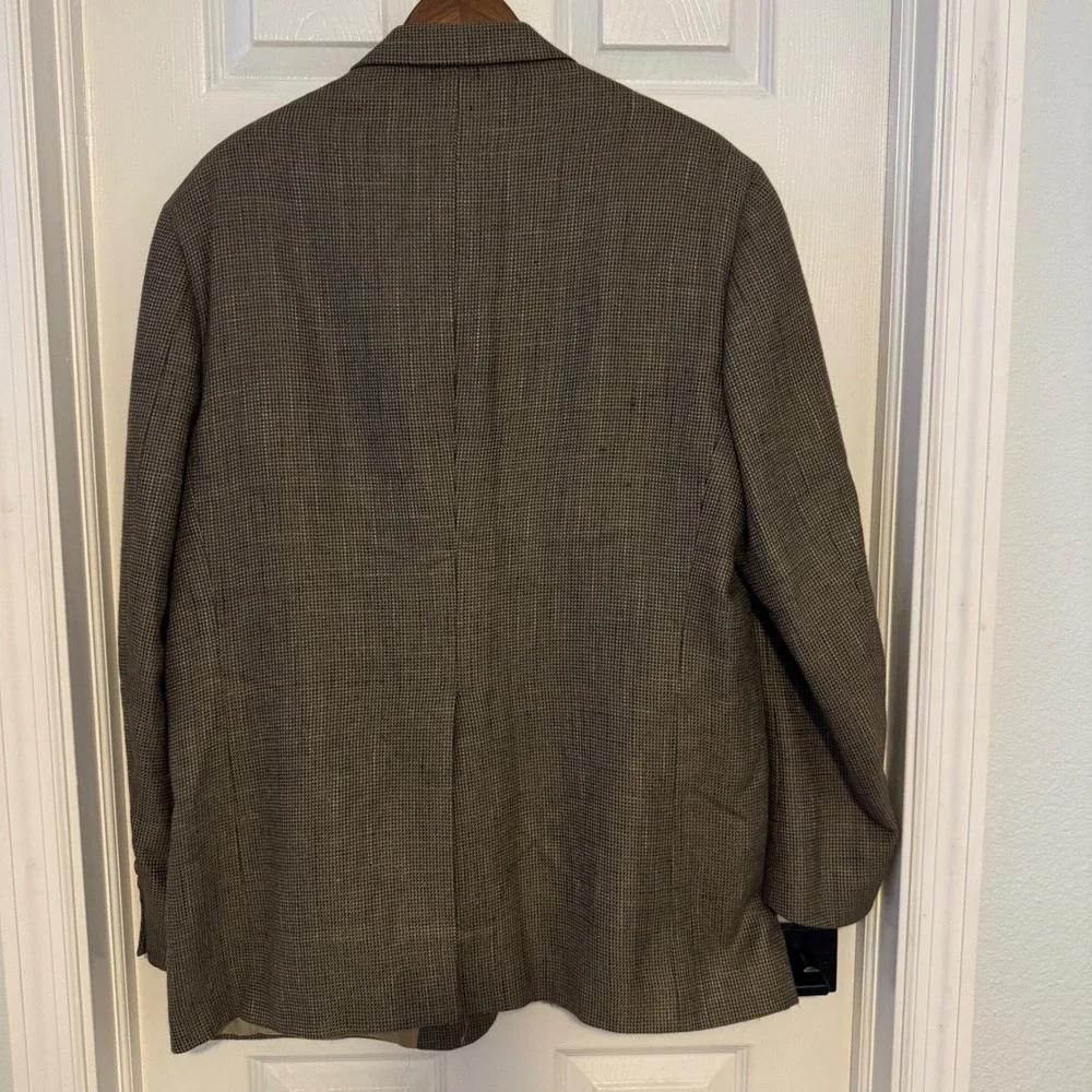 Chaps Ralph Lauren Mens Brown Micro Houndstooth Two Button Blazer Sport Coat
